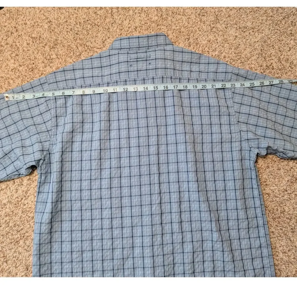 THE NORTH FACE men's Short sleeve, button down shirt, size Medium, Blue Plaid